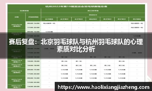 赛后复盘：北京羽毛球队与杭州羽毛球队的心理素质对比分析